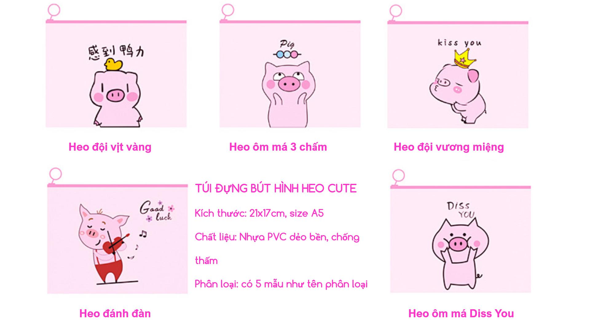 [HCM]Túi đựng bút cute hình HEO HỒNG