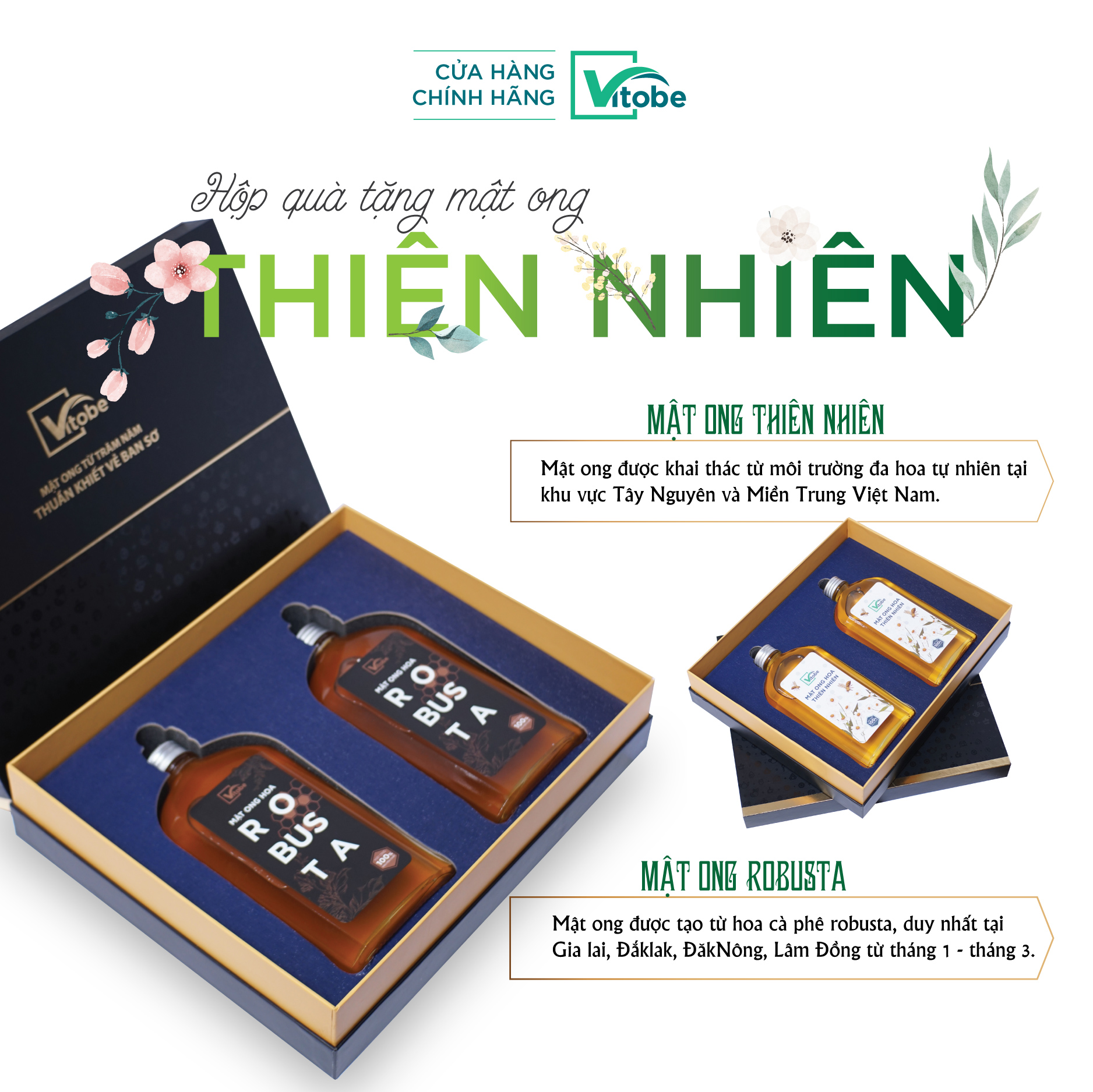 Set Quà Mật Ong Thiên Nhiên (2 chai lớn)
