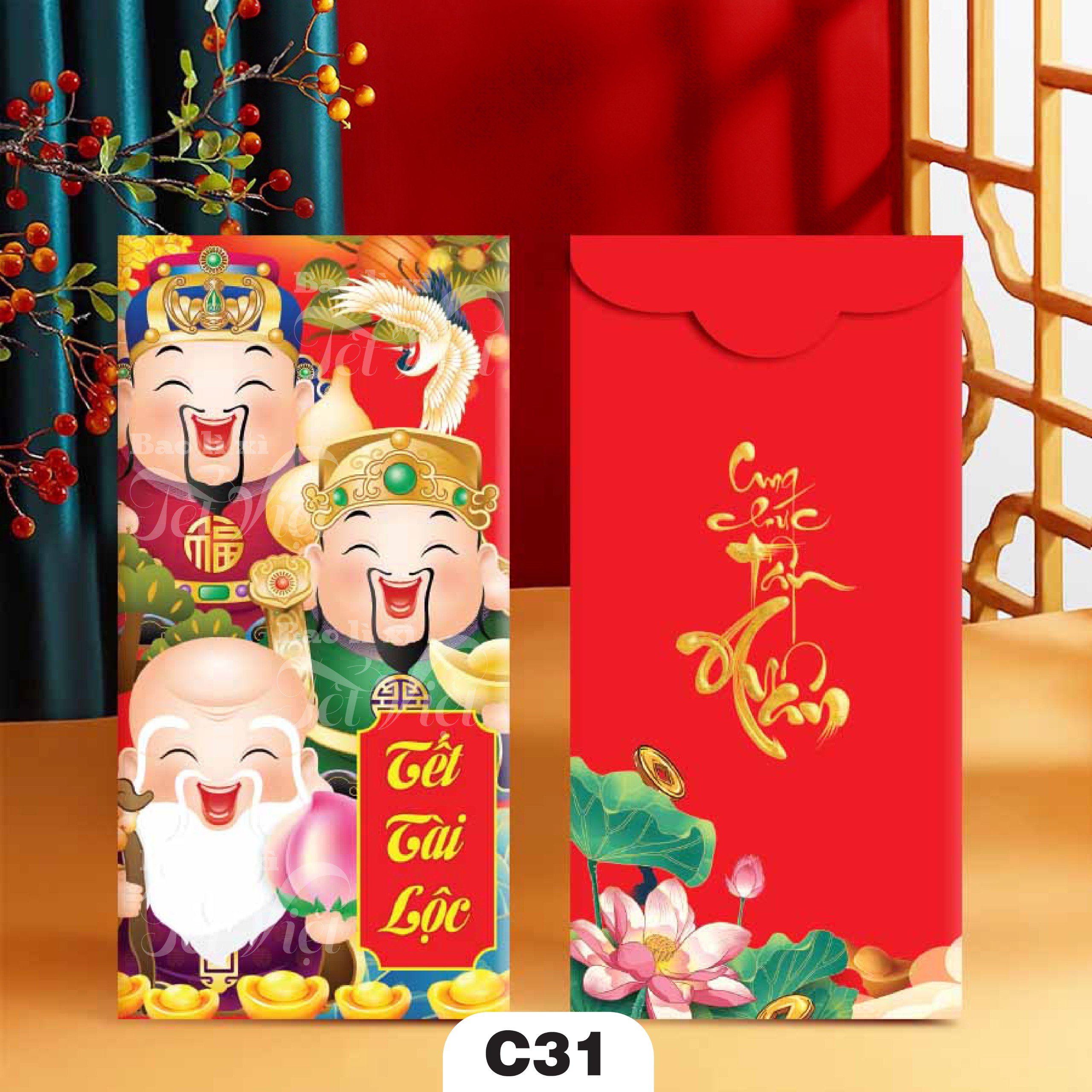 [1 XẤP 10 CÁI] BAO LÌ XÌ TẾT 2023 GIÁ RẺ - [PHÚC - LỘC - THỌ]