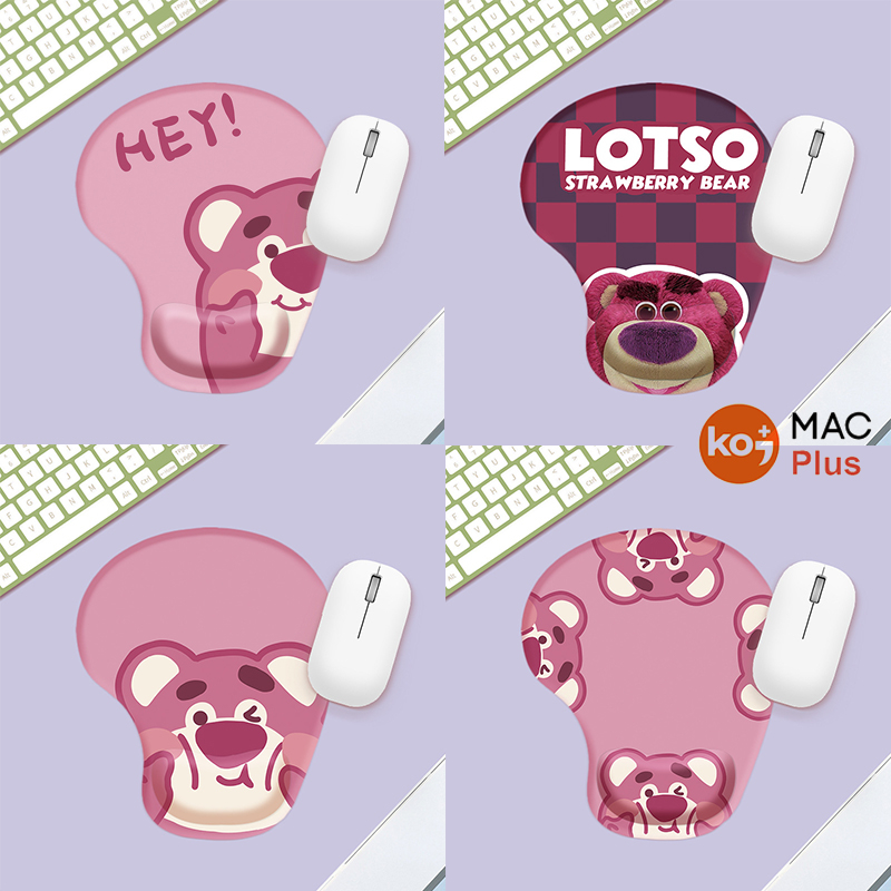Non-slip strawberry Lotso bear keyboard mouse pad (thick waterproof stationery office decor)
