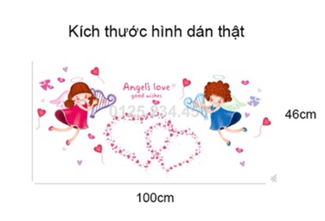 Decal dán tường thiên thần tình yêu