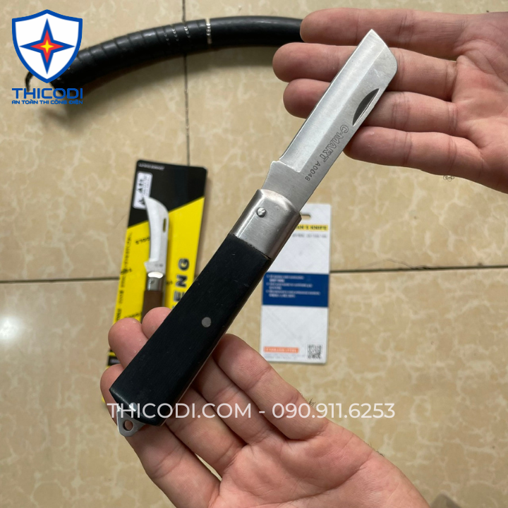 Dao gọt dây cáp điện cán gỗ lưỡi thẳng và cong