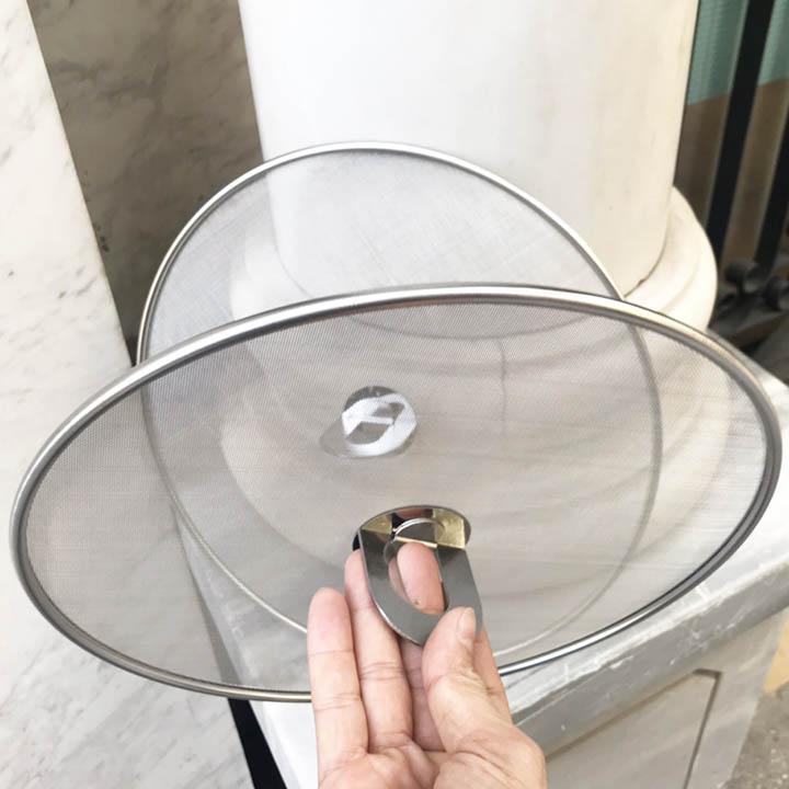 Nắp vung lưới inox 25cm chống văng dầu mỡ côn trùng
