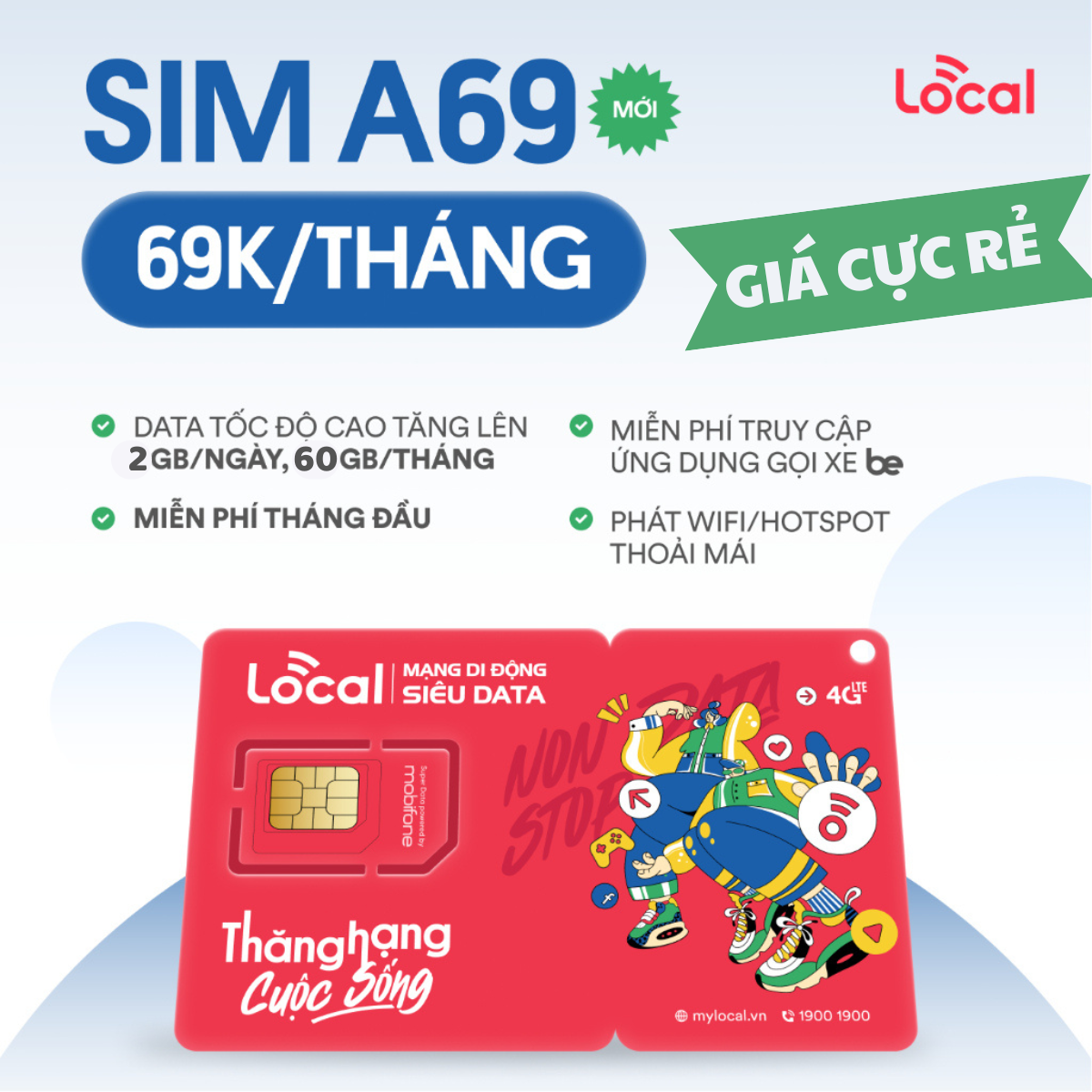 Sim 4G Dùng Cho Khách Du Lịch Có Sẵn DATA Truy Cập Internet , Miễn Phí Nghe Gọi , Không Cần Nạp Tiền Tháng Đầu - Gói  A69 - A79 - A119 - SKY69D - SKY79 - Saymee .FREESHIP - CHƯA KÍCH HOẠT.