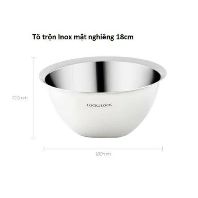 Tô Trộn Mặt Nghiêng Inox Lock&Lock 18cm