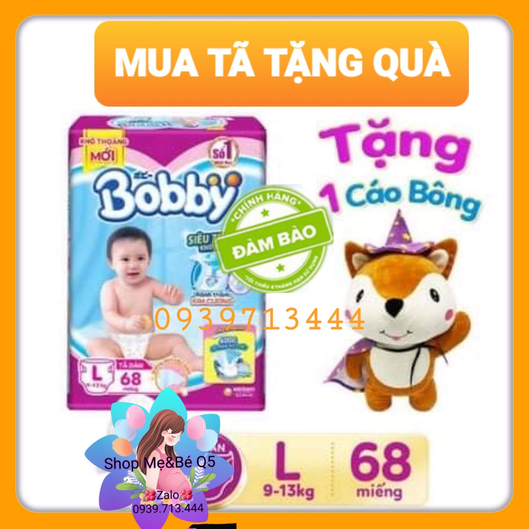 **TẶNG CÁO BÔNG**TÃ DÁN BOBBY SIÊU THOÁNG SIZE L68 MIẾNG