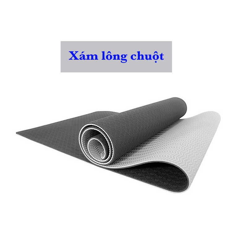Thảm tập yoga, thảm yoga,thảm tập gym, thảm tập thể dục, thảm tập gym tại nhà, thảm tập yoga TPE 2 lớp 8mm, thảm tập yoga chống trơn trượt, thảm tập yoga cao cấp tặng kèm túi đựng