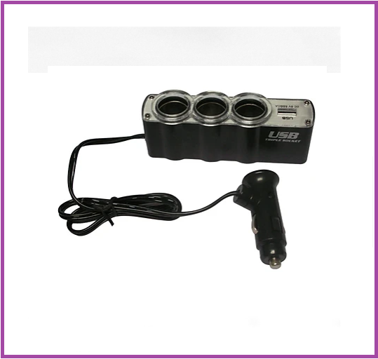 Bộ chia tẩu sạc ô tô, xe hơi có 3 lỗ tẩu và 1 cổng USB giá tốt