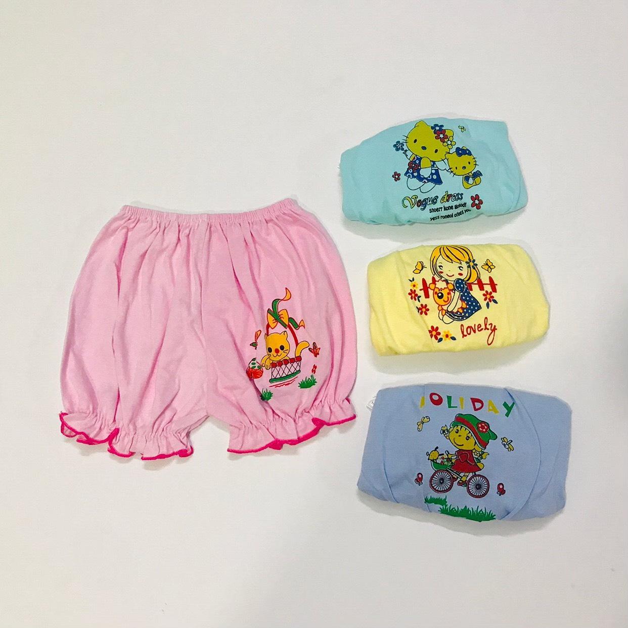 [HCM]QUẦN ĐÙI COTTON BÉ GÁI 10-17kg( COMBO 5 QUẦN)