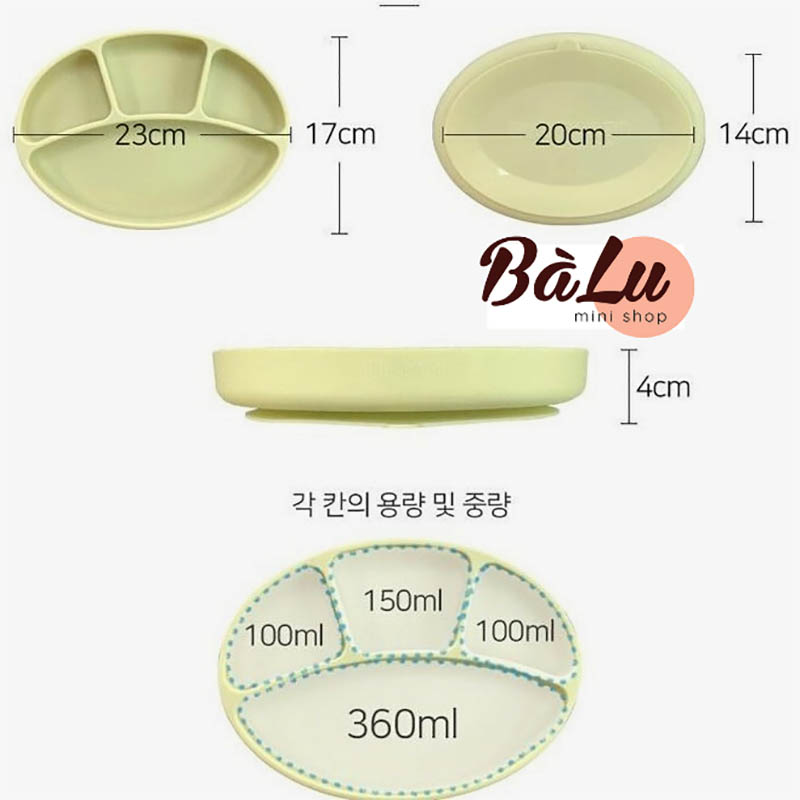 Khay ăn dặm silicon Bluemama