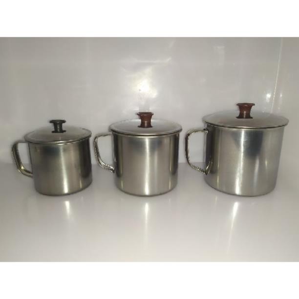 [KHO SỈ] Ca-cốc inox quai có nắp 4 size 7-8-9-10cm