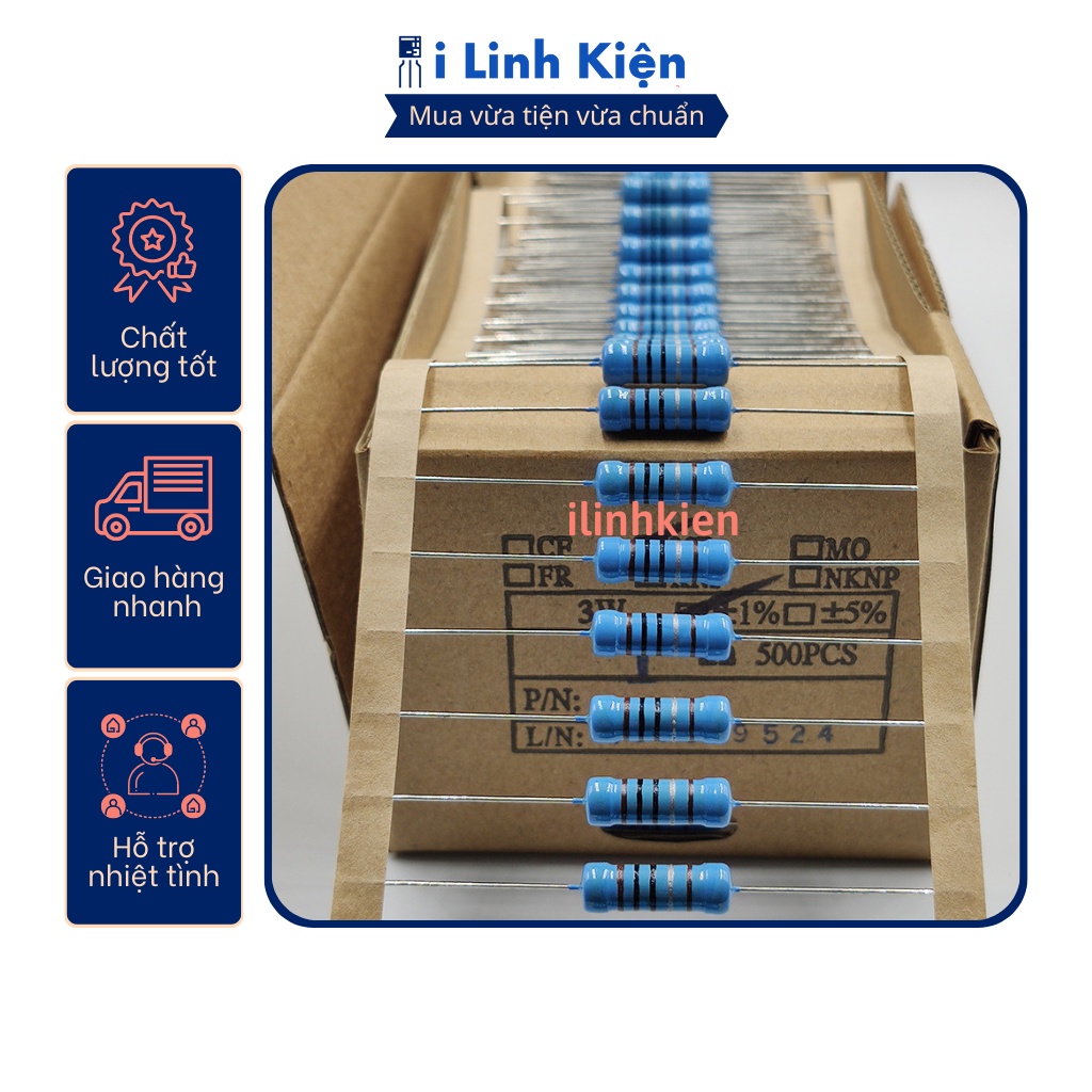Điện trở vạch 3W 100K 1% chân đồng