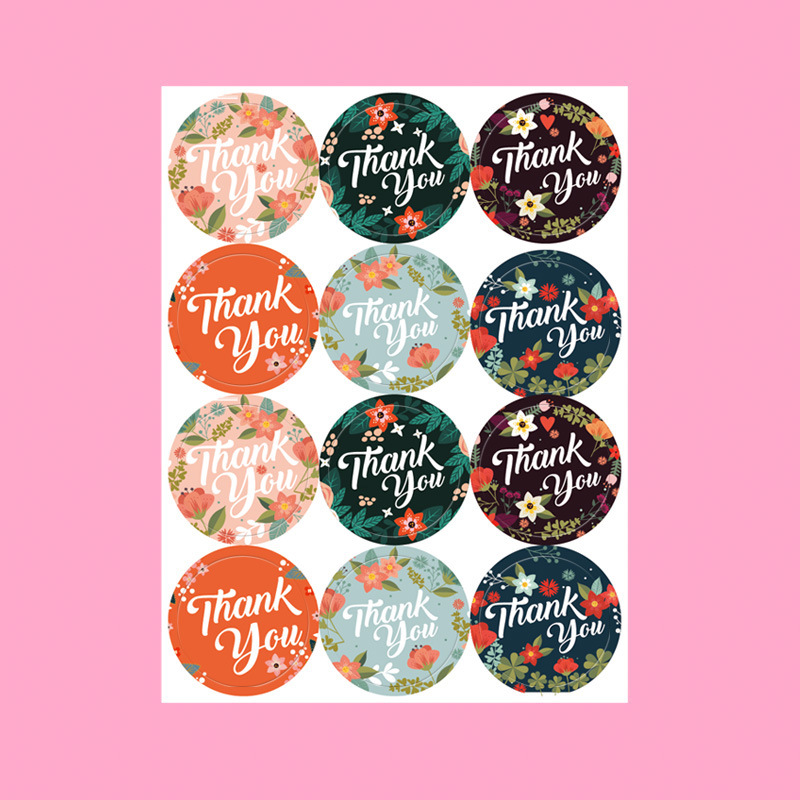 Set 5 miếng dán cảm ơn hình tròn MIM STHANK02