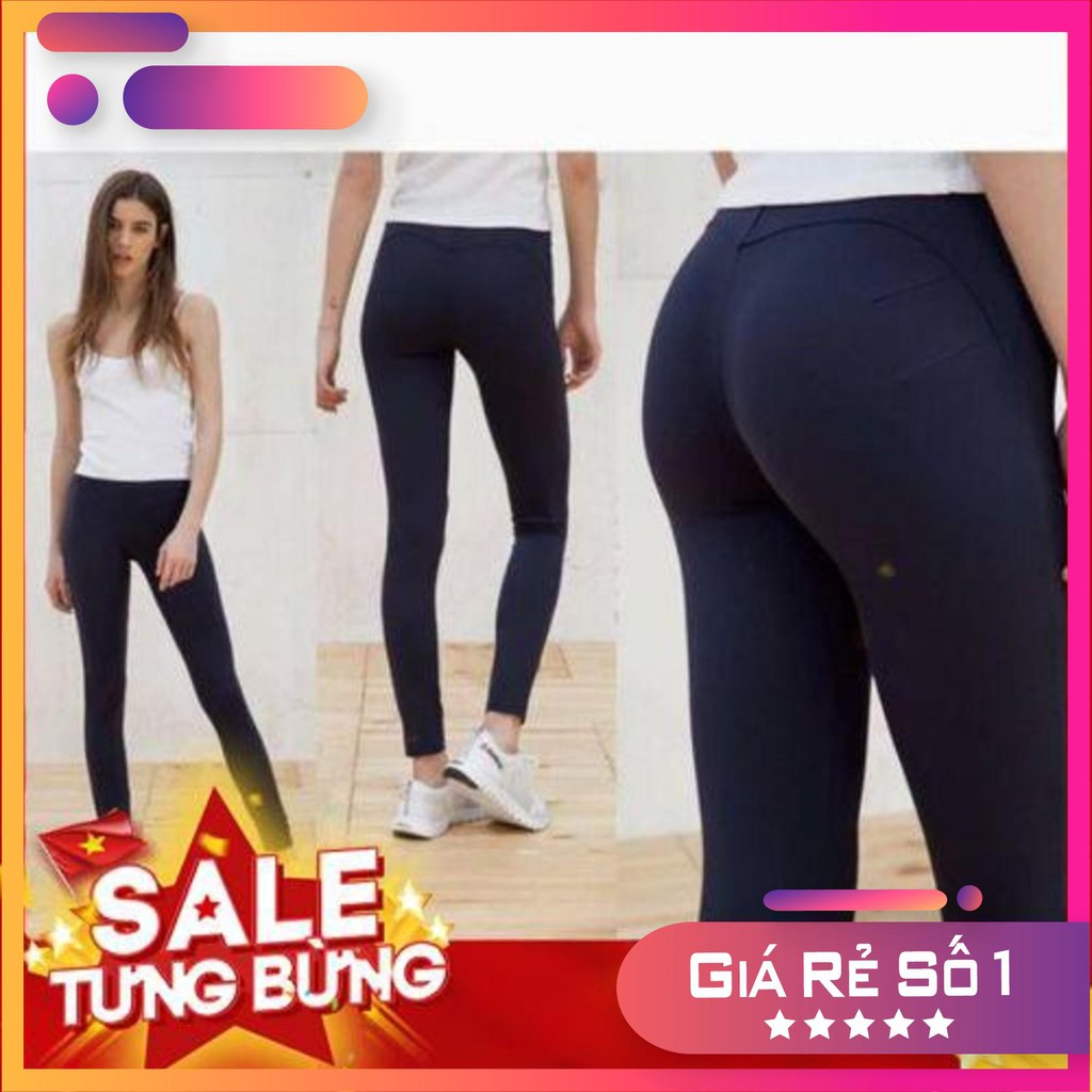 Quần legging nâng mông A.sos Vải cotton co giãn 4 chiều dày dặn