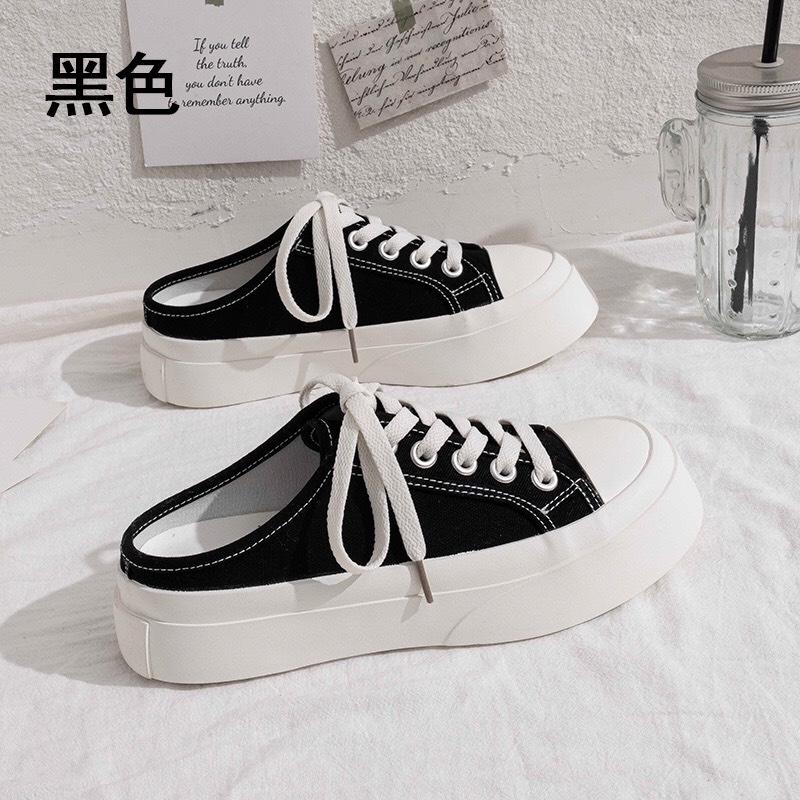 ( 3 MÀU ) Giày sục nữ vải trơn basic kiểu dáng trẻ trung hot trend