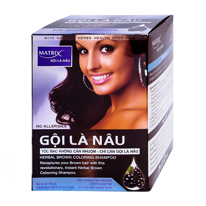Dầu gội matrix gội là nâu 10 gói/hộp