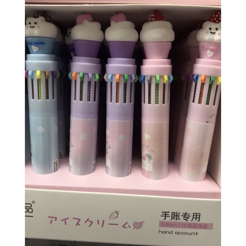 Bút Bi 10 Màu Và 12 Màu Siêu Cute