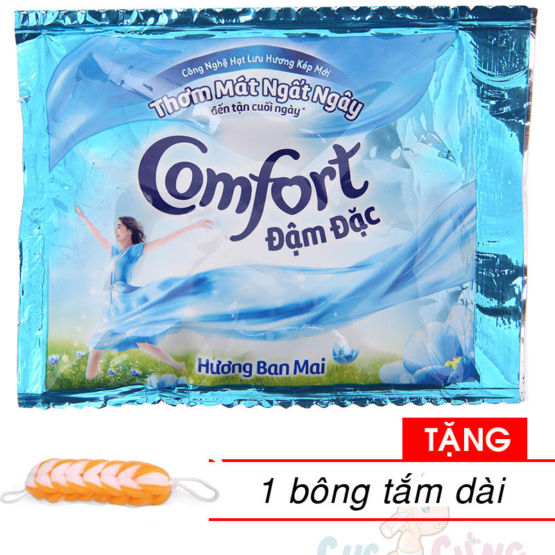 Combo 10 dây nước xả vải comfort đậm đặc dây 10 gói Tặng 1 bông tắm màu ngẫu nhiên