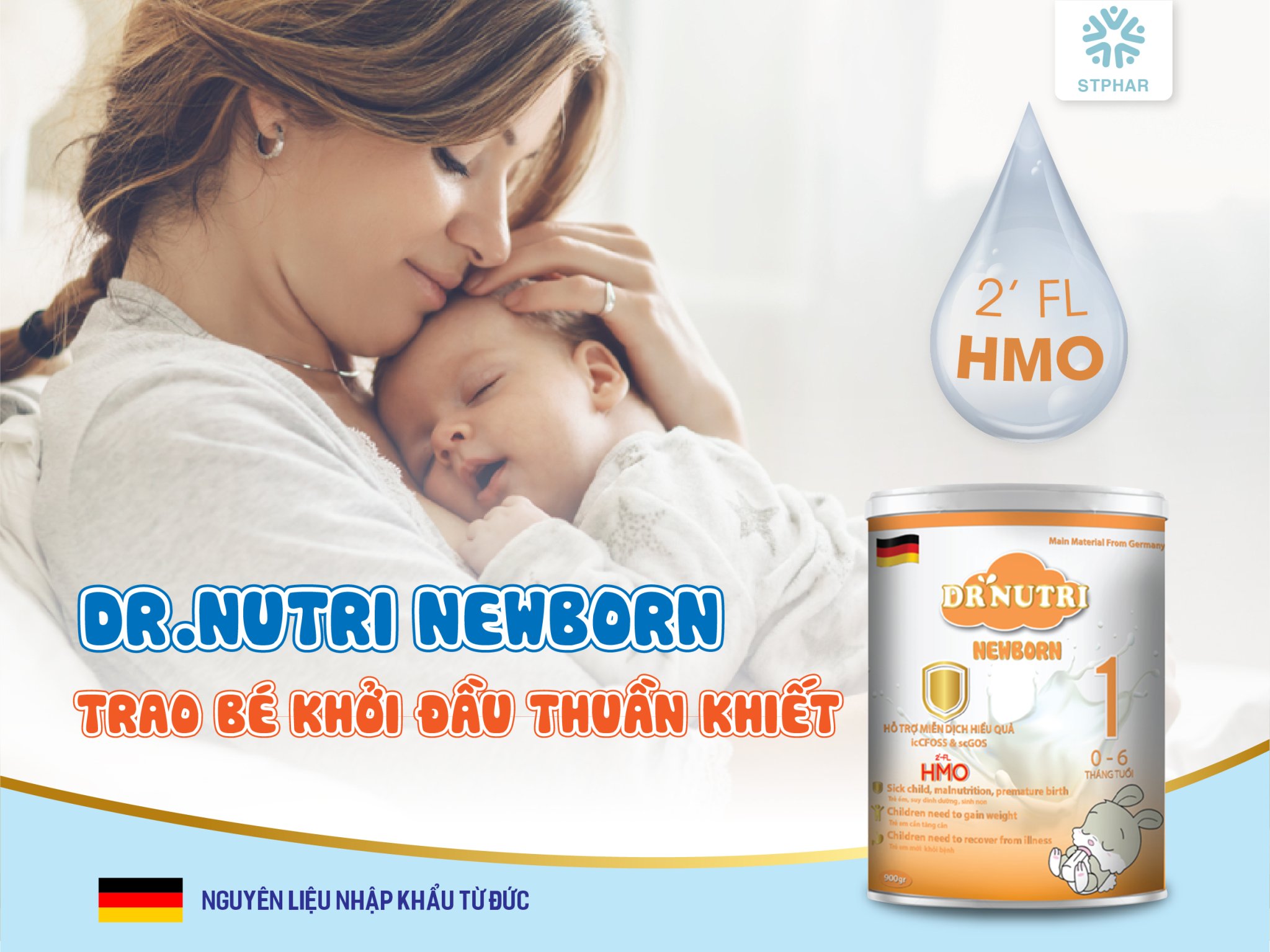 Sữa bột dinh dưỡng sơ sinh Dr Nutri Newborn 900g (0 – 6 tháng)