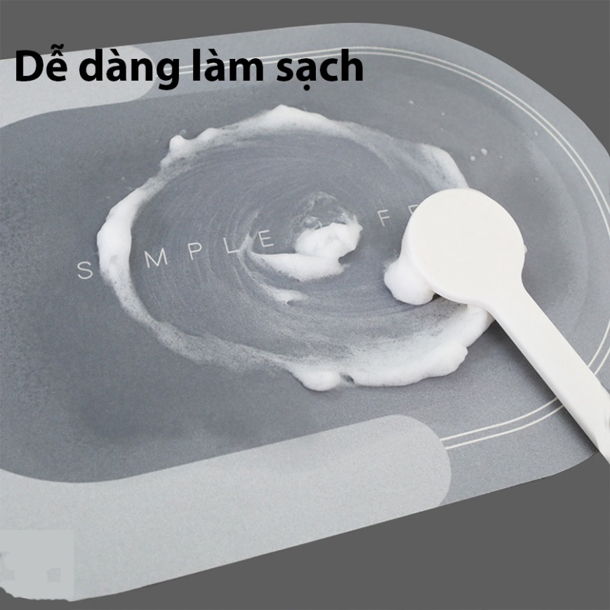 Thảm lau chân siêu thấm hút nước khô nhanh trong 3s, Miếng lau chân nhanh khô để của nhà tắm chống trơn chống trượt cao cấp, thảm chùi chân silicon 4 lớp