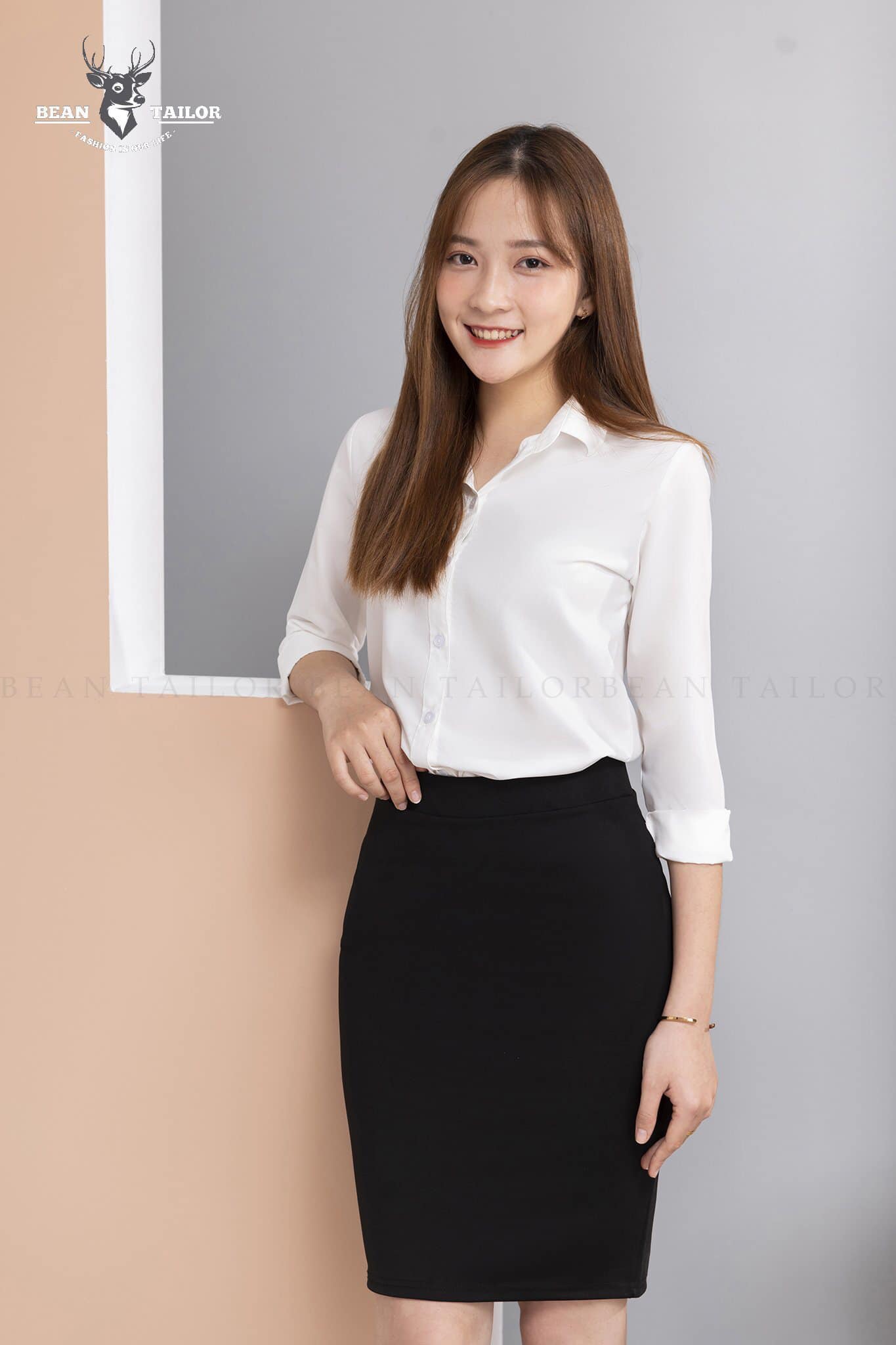 Áo sơ mi nữ cao cấp - Lụa Nhật - Dáng Đẹp