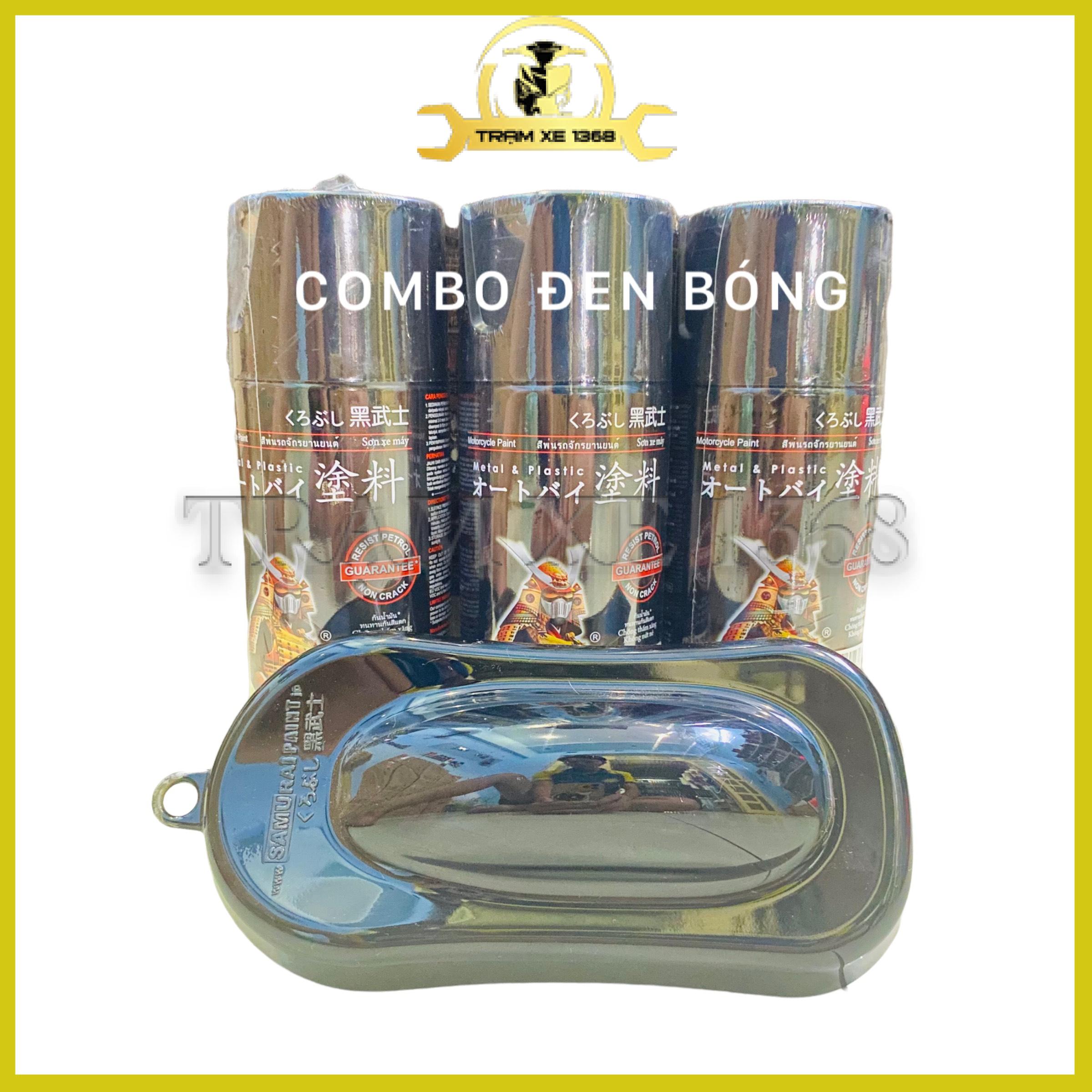 Gói Combo Sơn Samurai màu đen bóng 109 đủ quy trình 3 chai (Uch210 - 109 - 128) - Trạm Xe 1368 dễ dàng sử dụng dành cho mọi dòng xe
