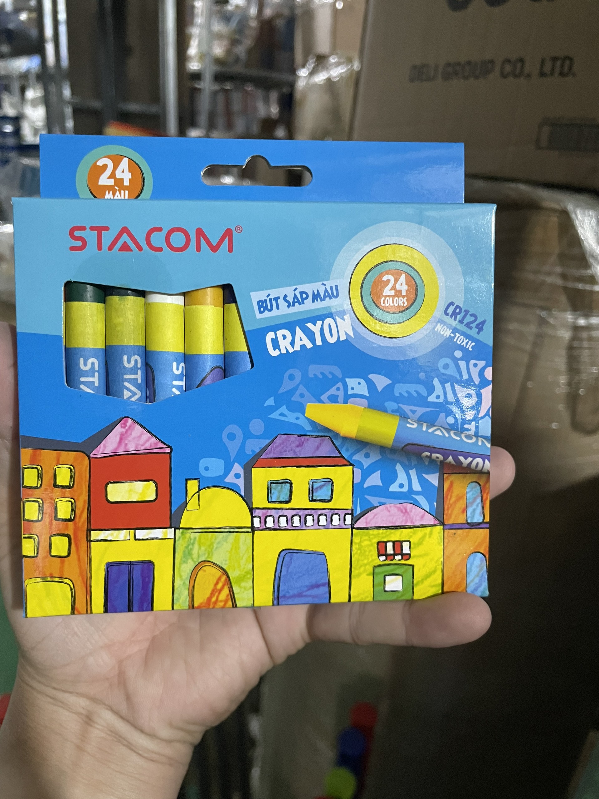 Bút sáp màu 24 màu crayon stacom cr124