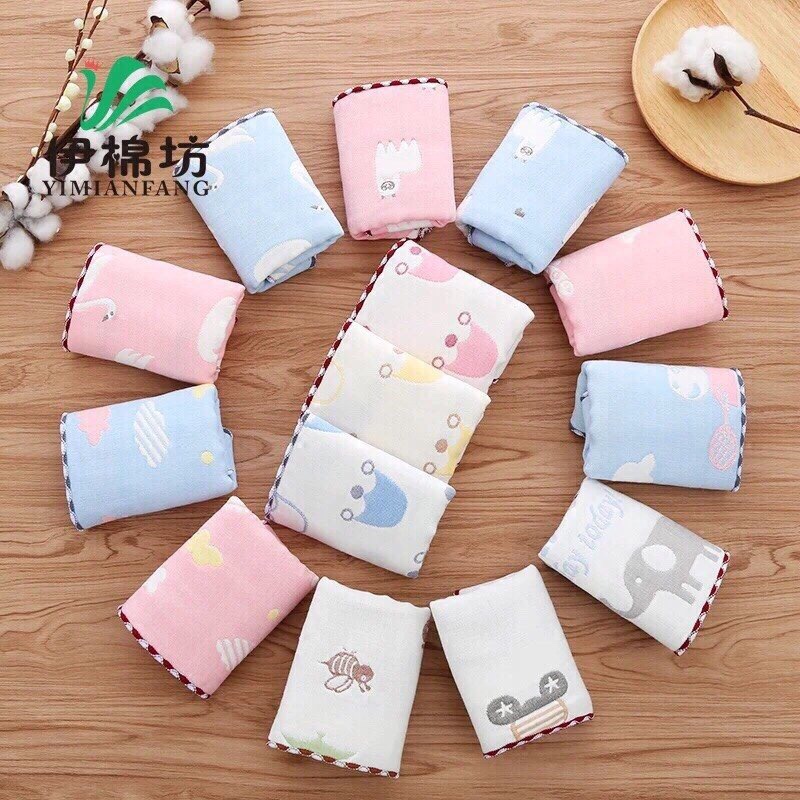 Set 5 Leele Khăn Sữa, Khăn Mặt Sợi Tre 6 Lớp K333