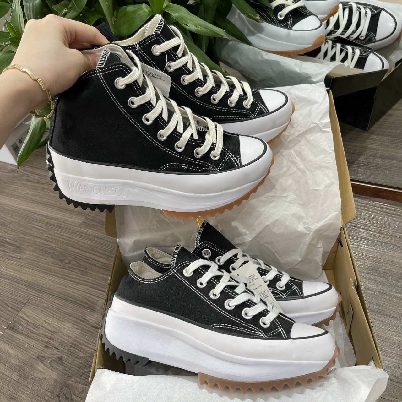 Giày Converse Run Star Hike Hi Low Black White Cổ Thấp ( Full box )