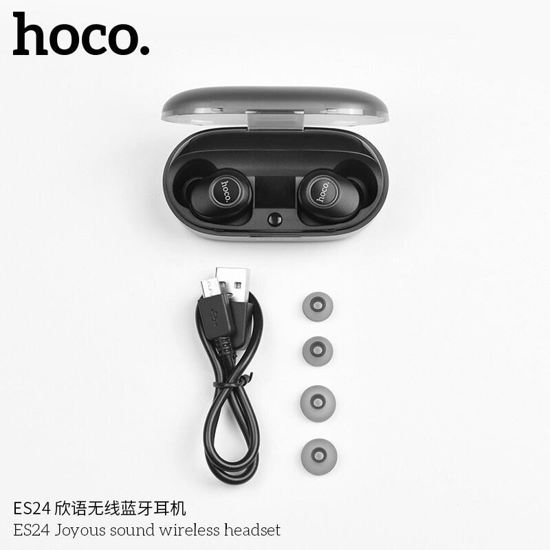 TAI NGHE HOCO ES24 BLUETOOTH V5.0 KIÊM ĐỐC SẠC 800mAh