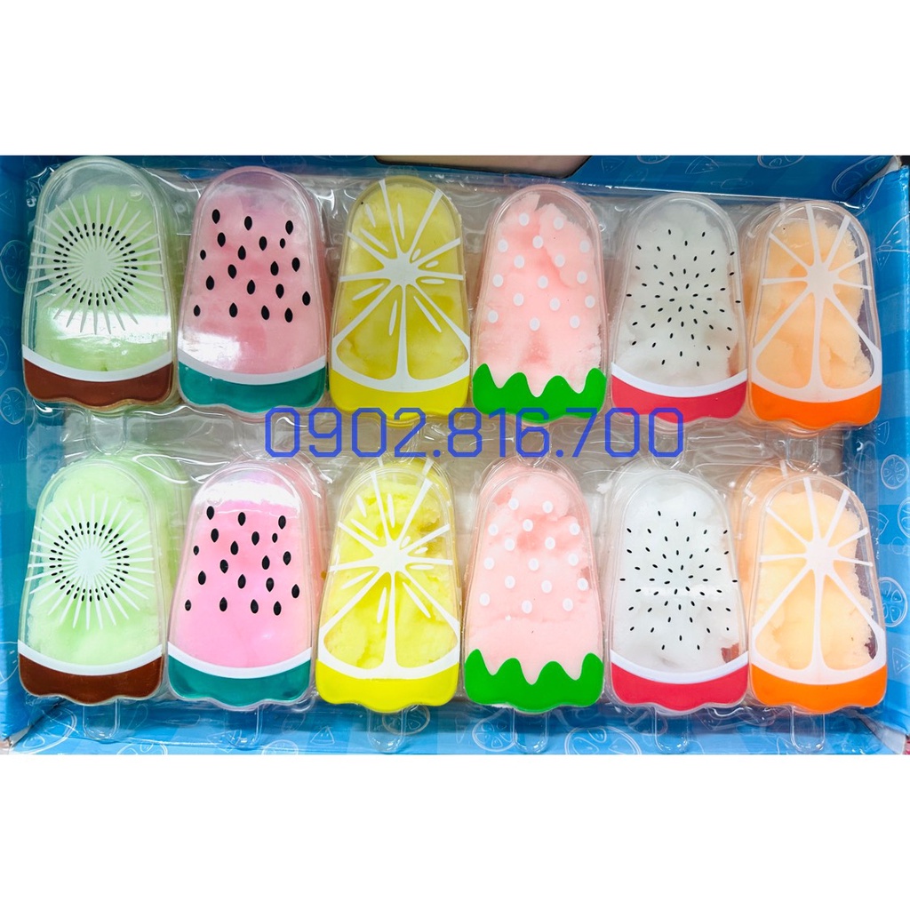 1 cái slime gấu dâu - slime kem mút kem que trái cây hoa quả nhiều mẫu dễ thương - đồ chơi slam gudetama