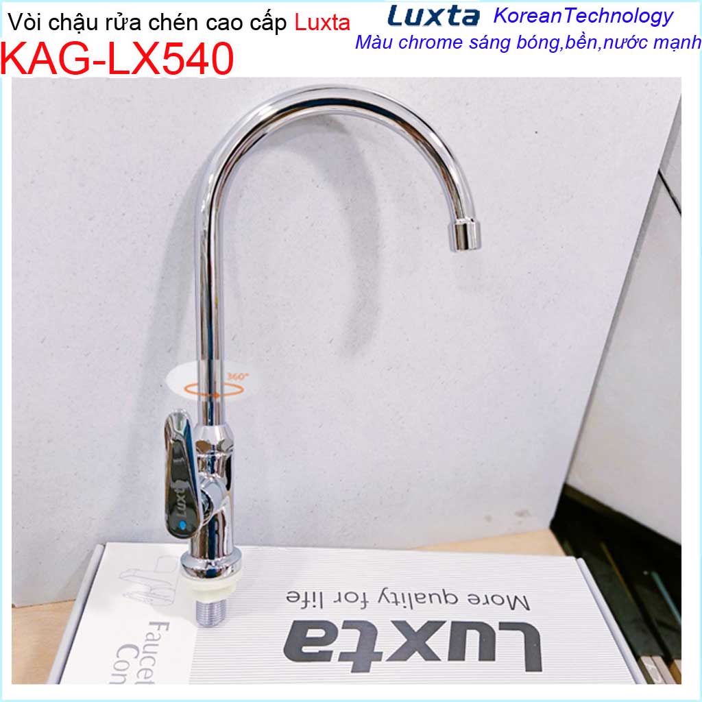 Vòi chậu rửa chén bát lạnh Luxta KAG-LX540 , Vòi chậu lạnh tay gạt vuông nước mạnh sử dụng tốt