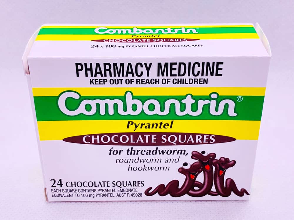 Tẩy giun vị socola Combantrin Chocolate Squares 24 viên - [ÚC]