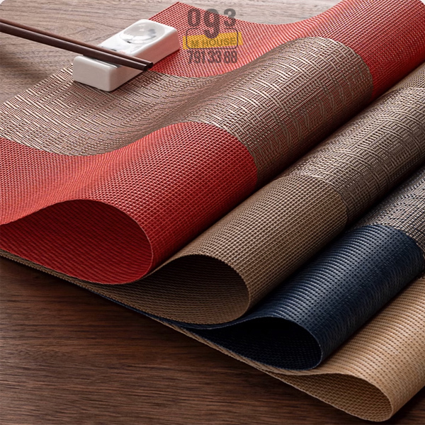 Placemats PVC Waterproof Dining Pad Table Mat Heat Insulation Mat Food Mat Stripe
