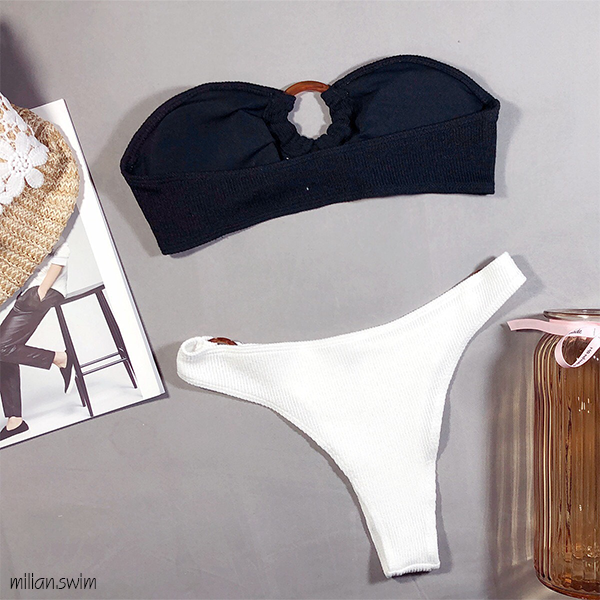 Bikini đen trắng gân tăm- 𝐁𝐞𝐫𝐫𝐲 𝐗 𝐀𝐥𝐢𝐞𝐞