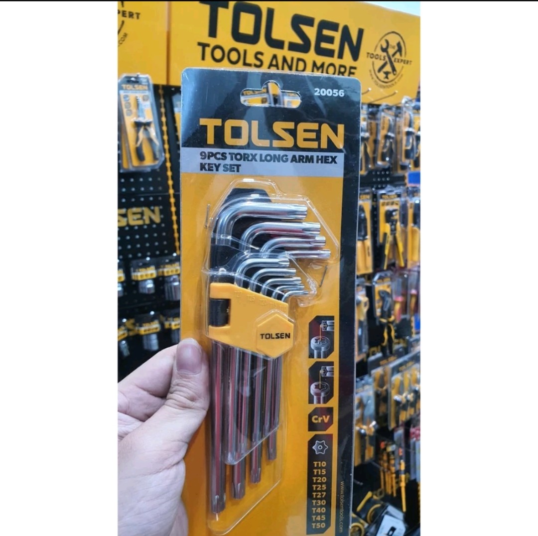 Bộ 9 cây lục giác đầu bông hoa thị tiêu chuẩn tolsen thép không gỉ