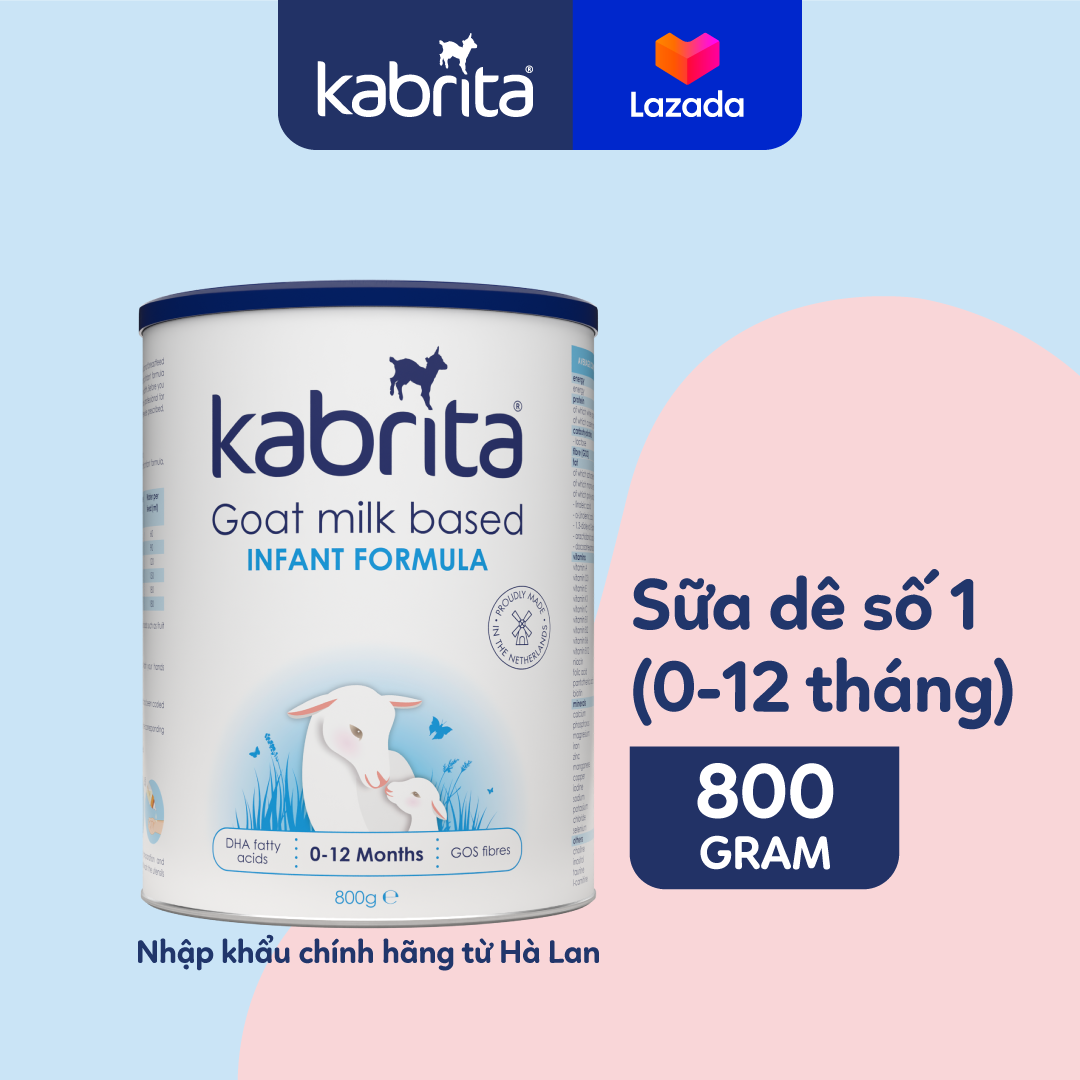 Sữa dê Kabrita số 1 cho trẻ từ 0-12 tháng - Lon 800g