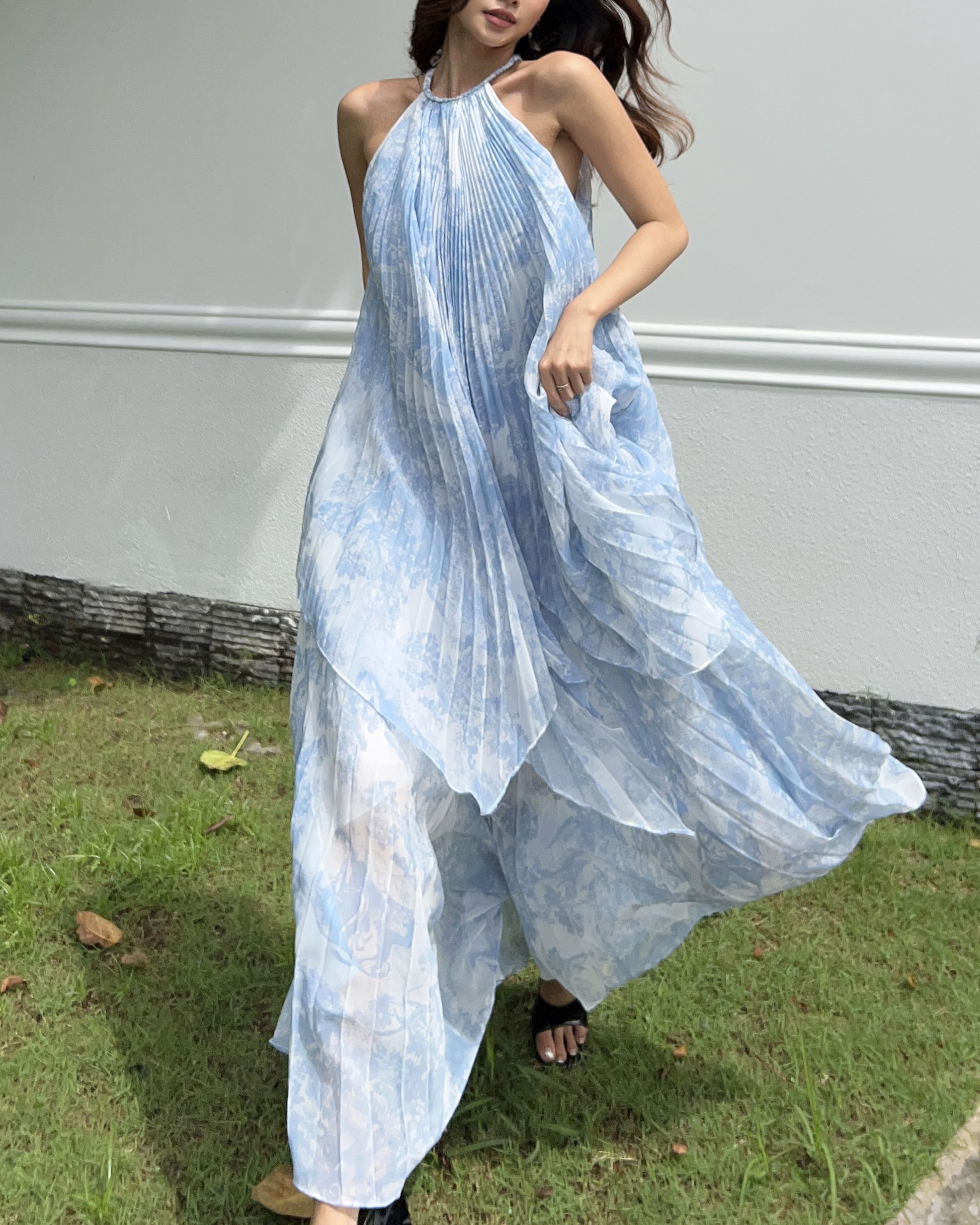 Des Fleurs - Váy xoè dập ly dài Ciel Pleated