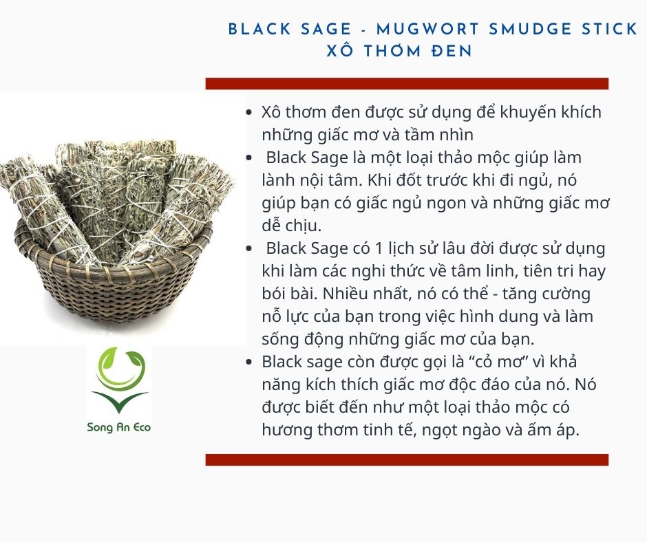 Bó xô thơm đen xông thơm - thanh tẩy nhà cửa và giúp ngủ ngon