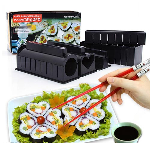 Bộ Dụng Cụ Làm Sushi 10 Món Chế Biến Món Sushi khuôn làm sushi 10 món Set 10 khuôn làm sushi dụng cụ làm sushi 10 món
