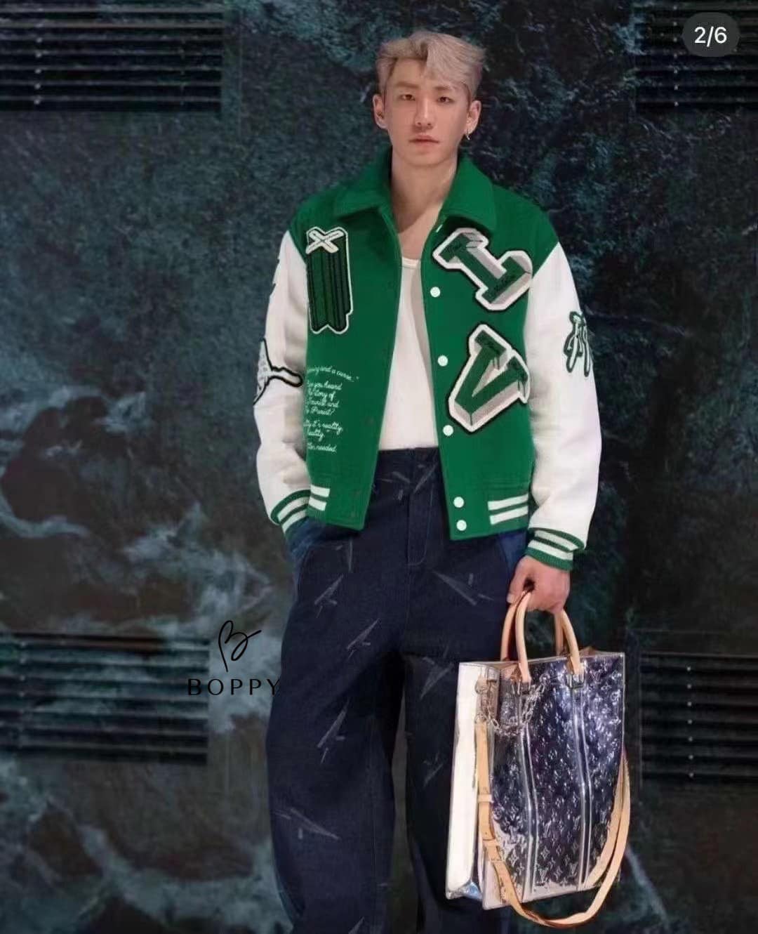 ÁO BOMBER varsity TAY L VÊ XANH LÁ CÂY, Áo Màu Kem , đủ màu