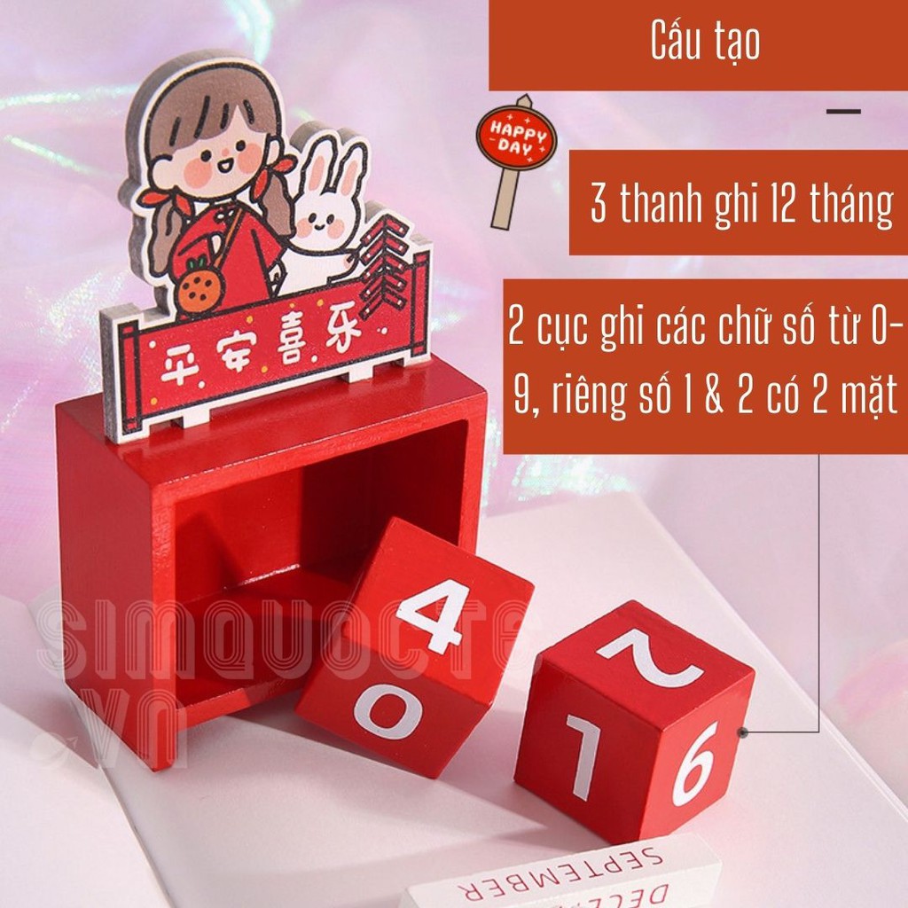 Lịch gỗ để bàn sáng tạo dễ thương