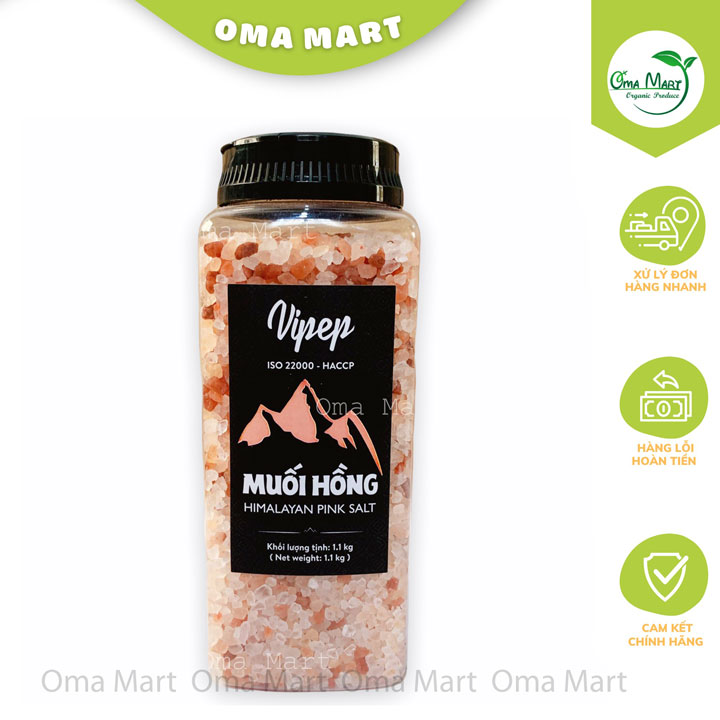 Muối hồng himalaya dạng hạt Vipep 1,1kg