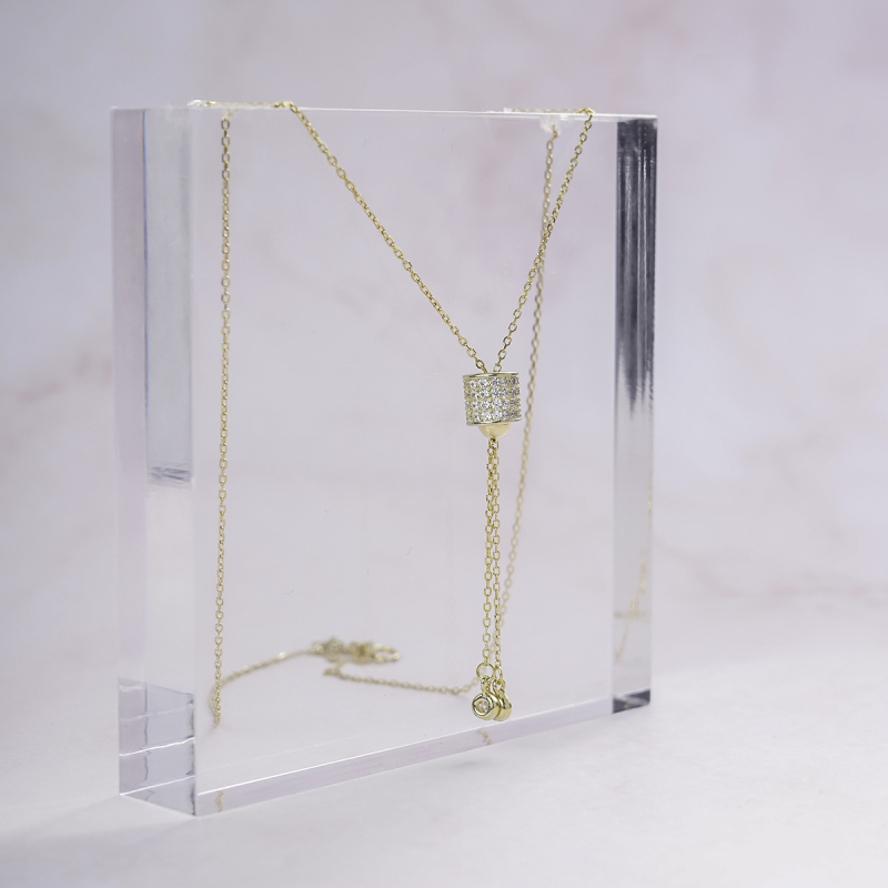 Dây Chuyền Nữ Bạc phủ vàng 18k Đính Đá thiết kế cá tính Necklace D0420003 - Trang sức Mon Lilas