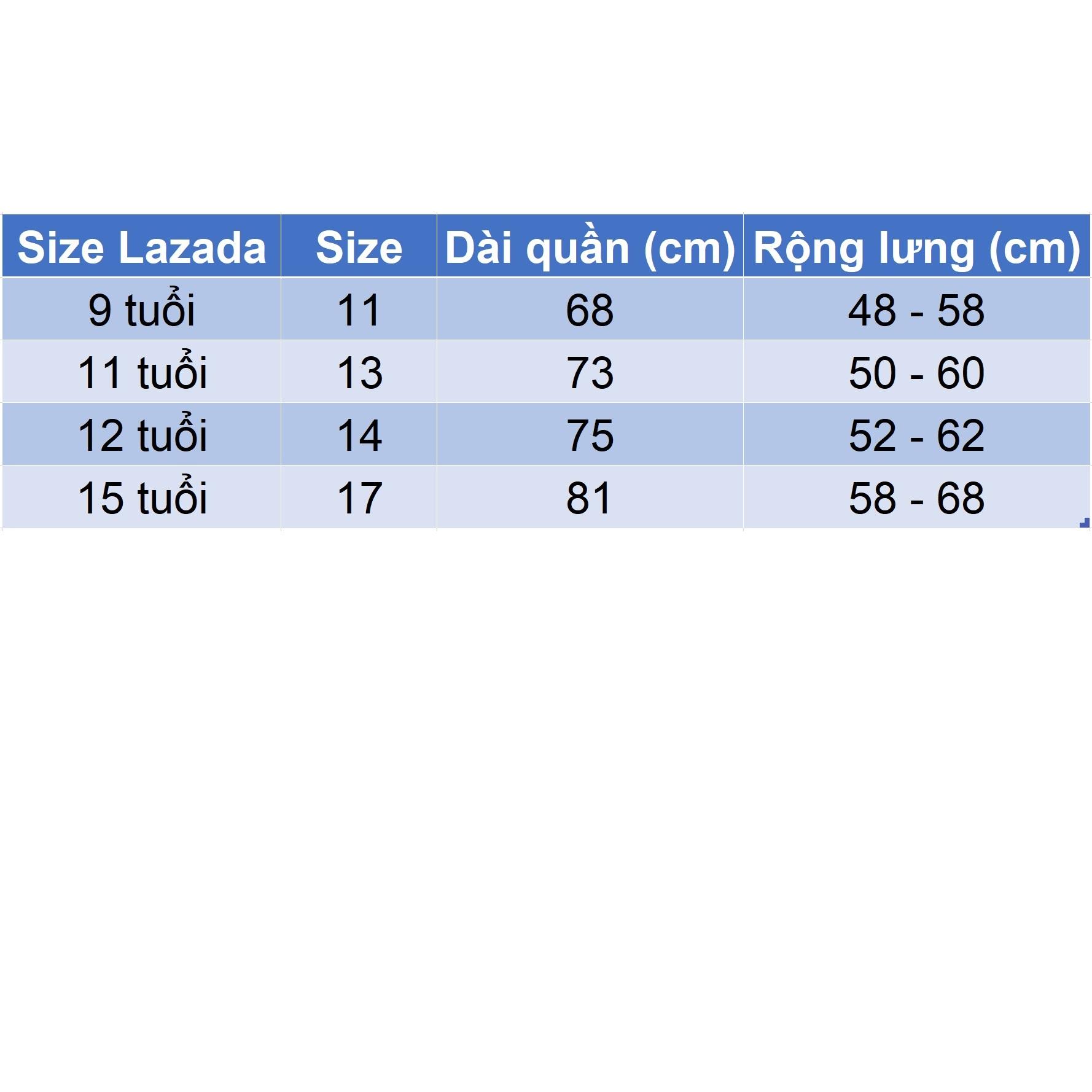 Quần jean dài cho bé trai size đại