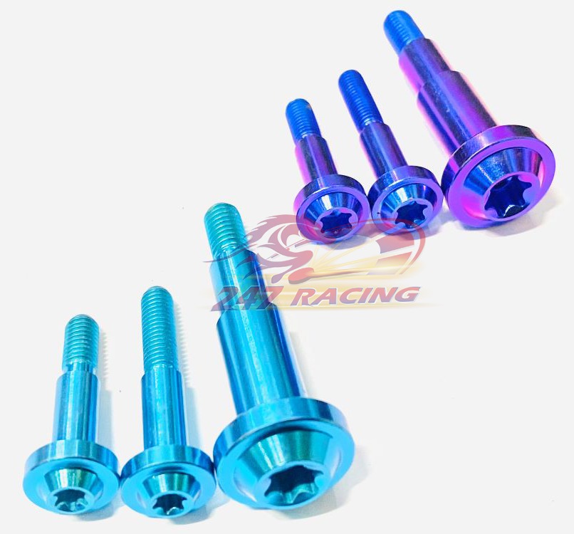Ốc tay thắng vario titan gr5 3 con xanh lục và xanh tím titan nguyên chất 100%
