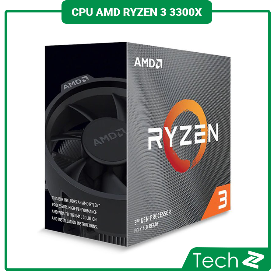 CPU AMD Ryzen 3 3300X (3.8GHz turbo up to 4.3GHz, 4 nhân 8 luồng , 16MB Cache, 65W) - Socket AMD AM4