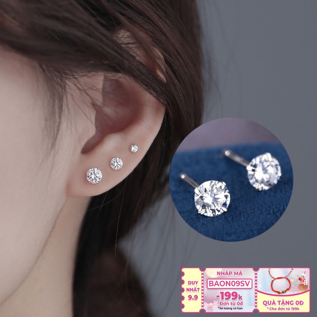 Khuyên Nụ Đính Đá Zirconia Đơn Giản - XBB48 - Bảo Ngọc Jewelry