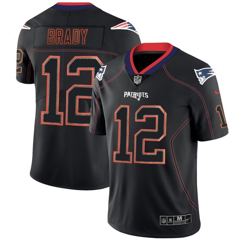Newest High Quality NFL New England Patriots Legend Black Shadow 12/87 Black Jersey
