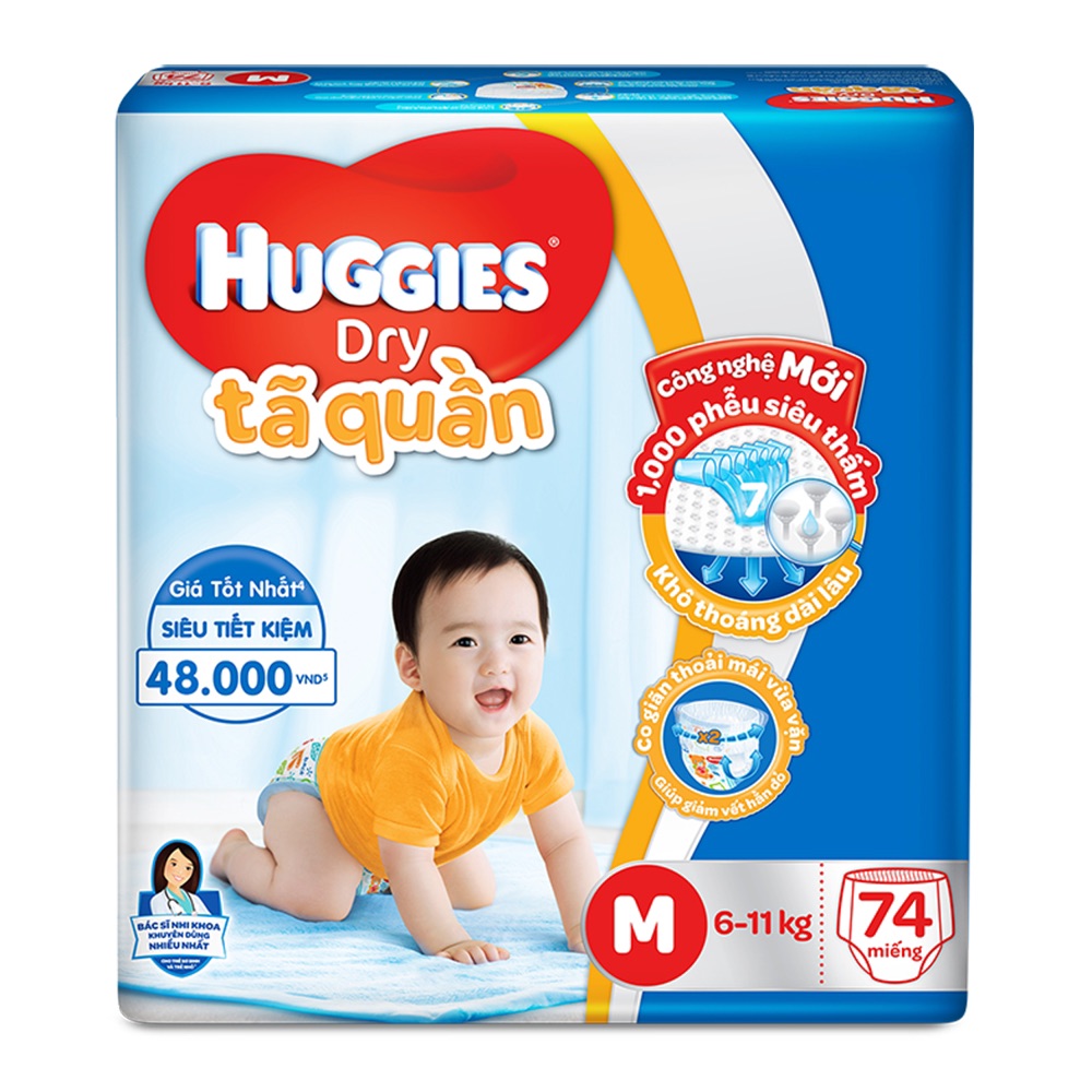 Tã/Bỉm Huggies quần M74 - L68 - XL62 - XXL56 -